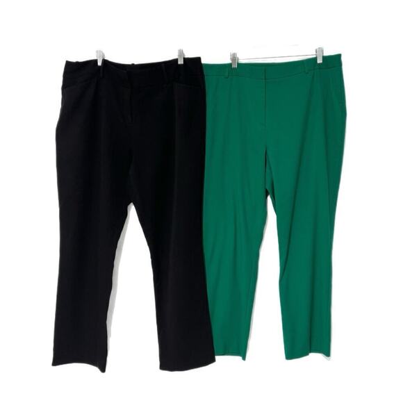 Alex Marie Pants - ALEX MARIE Dress Pants Womens Size 18 Lot Of 2 Green Black Wide Leg Stretch HR